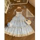 Urtto Lemon Sparkling Water Tiered Long JSK(Pre-Order/2 Colours/Full Payment Without Shipping)